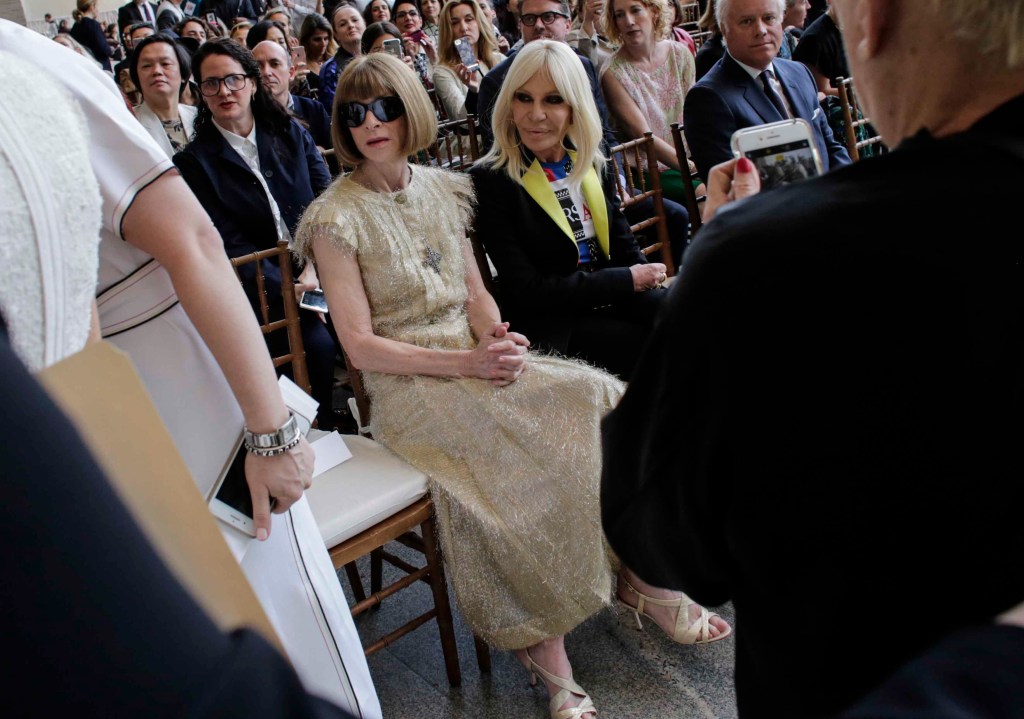 Donatella Versace with Anna Wintour at the “Heavenly Bodies: Fashion and the Catholic Imagination” exhibit in 2018. AFP via Getty Images