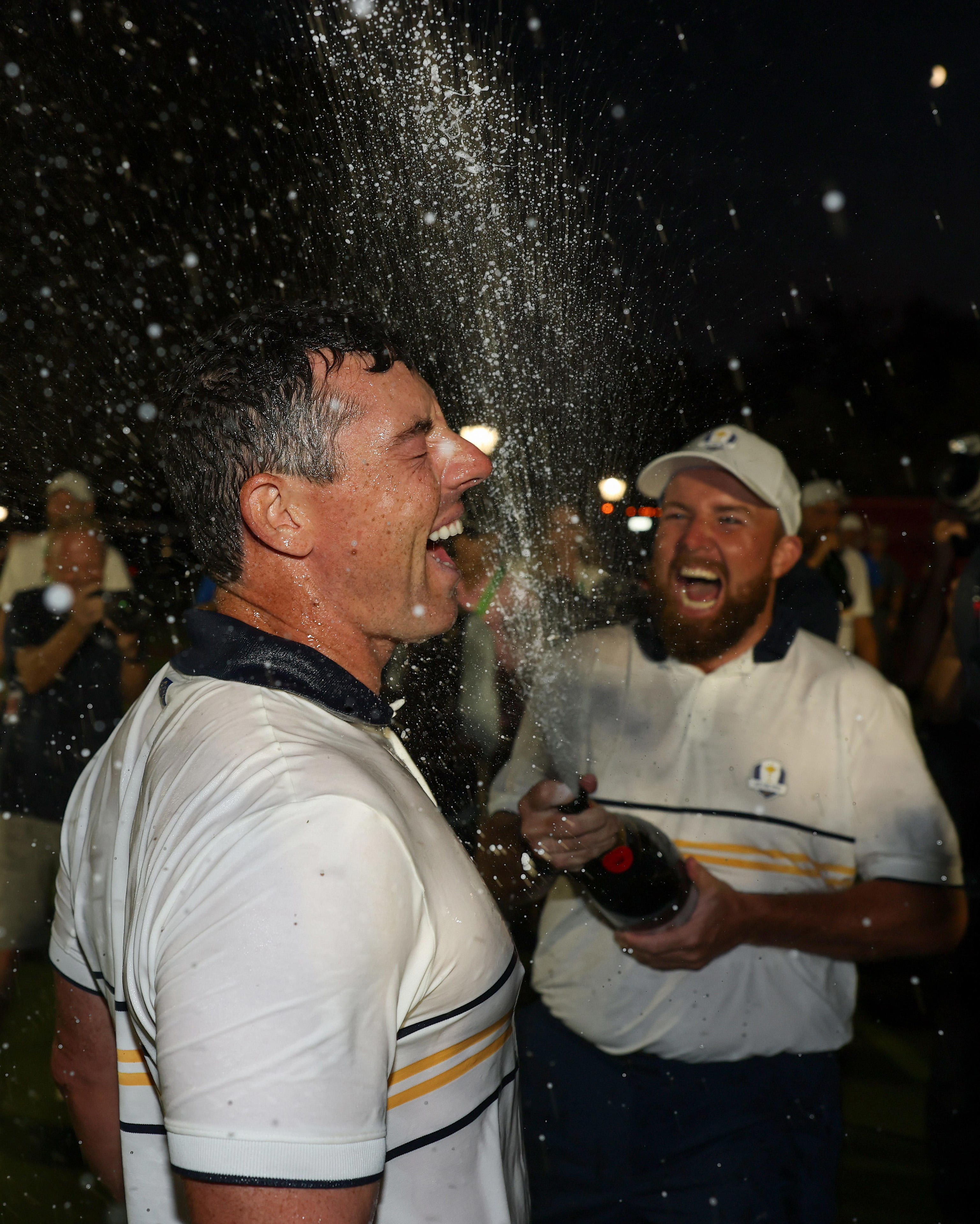 Champagne showers, a message to Donald Trump and bus ride revelry as ...