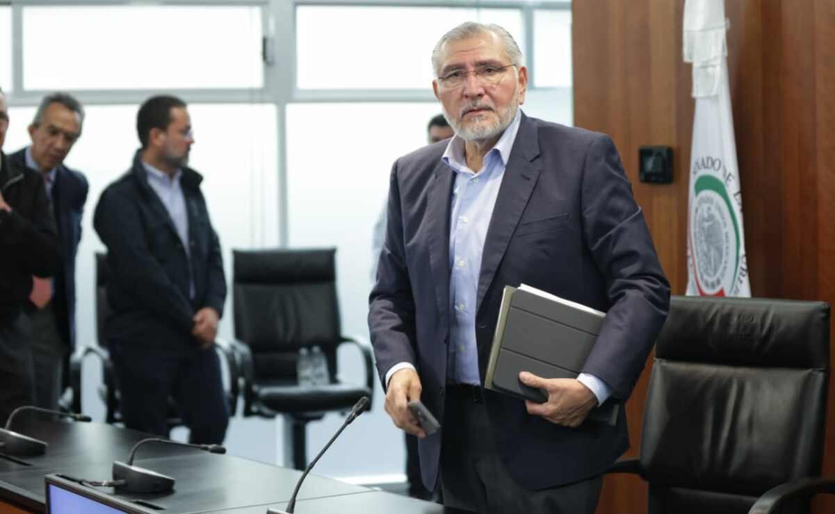 Conferencia de prensa de Adán Augusto en la Jucopo, este 29 de septiembre del 2025. Foto: Fernanda Rojas / EL UNIVERSAL.