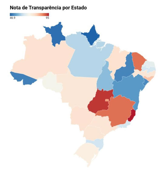 Ranking da transparência de Estados Foto: Reprodução / Estadão