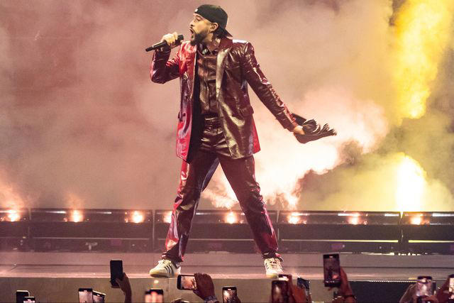 John Parra/Getty Bad Bunny performs during his Most Wanted Tour, May 2024 in Miami