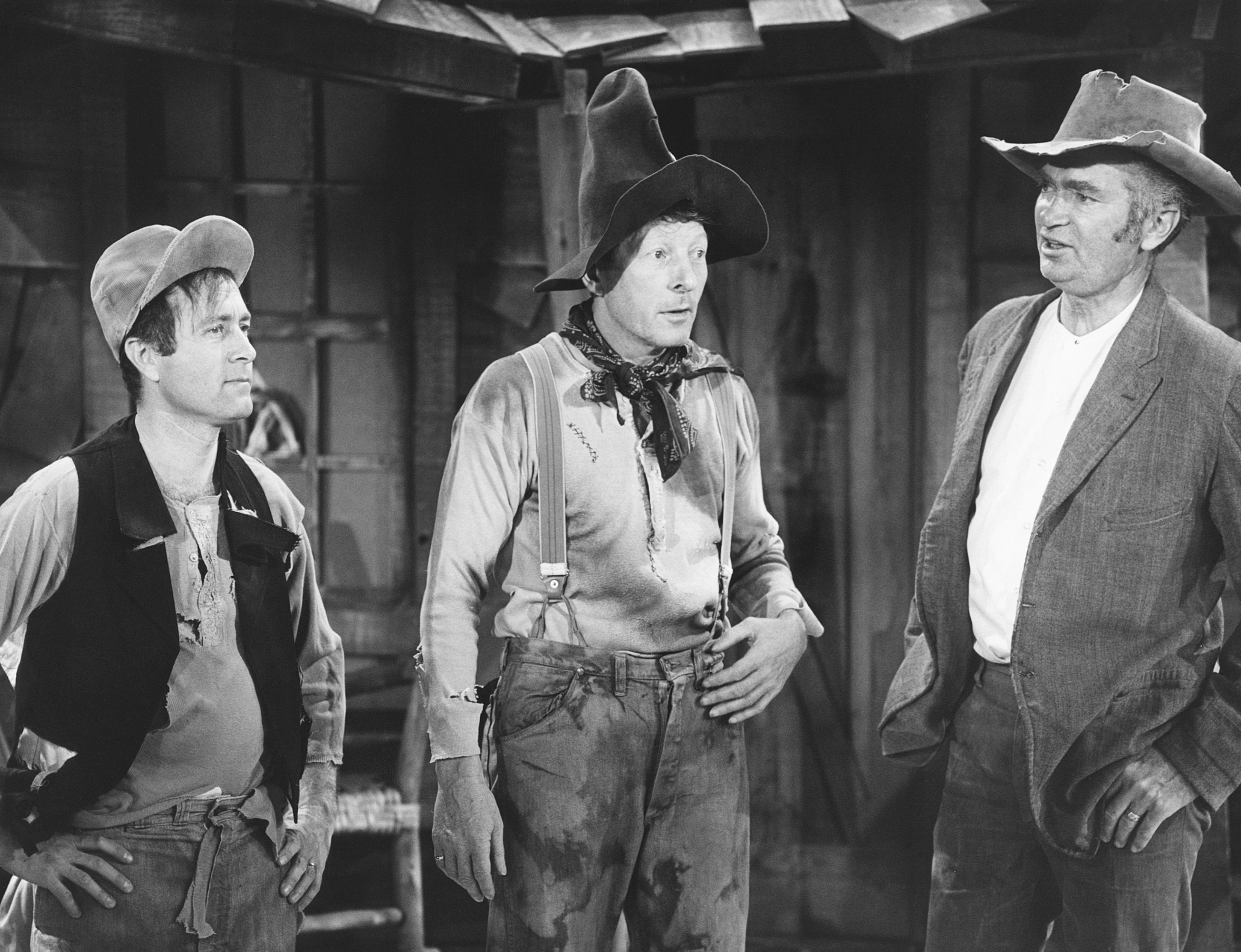 THE DANNY KAYE SHOW, from left: Howard Morris, Danny Kaye, Buddy Ebsen, (Season 2, ep. 215, aired December 30, 1964)