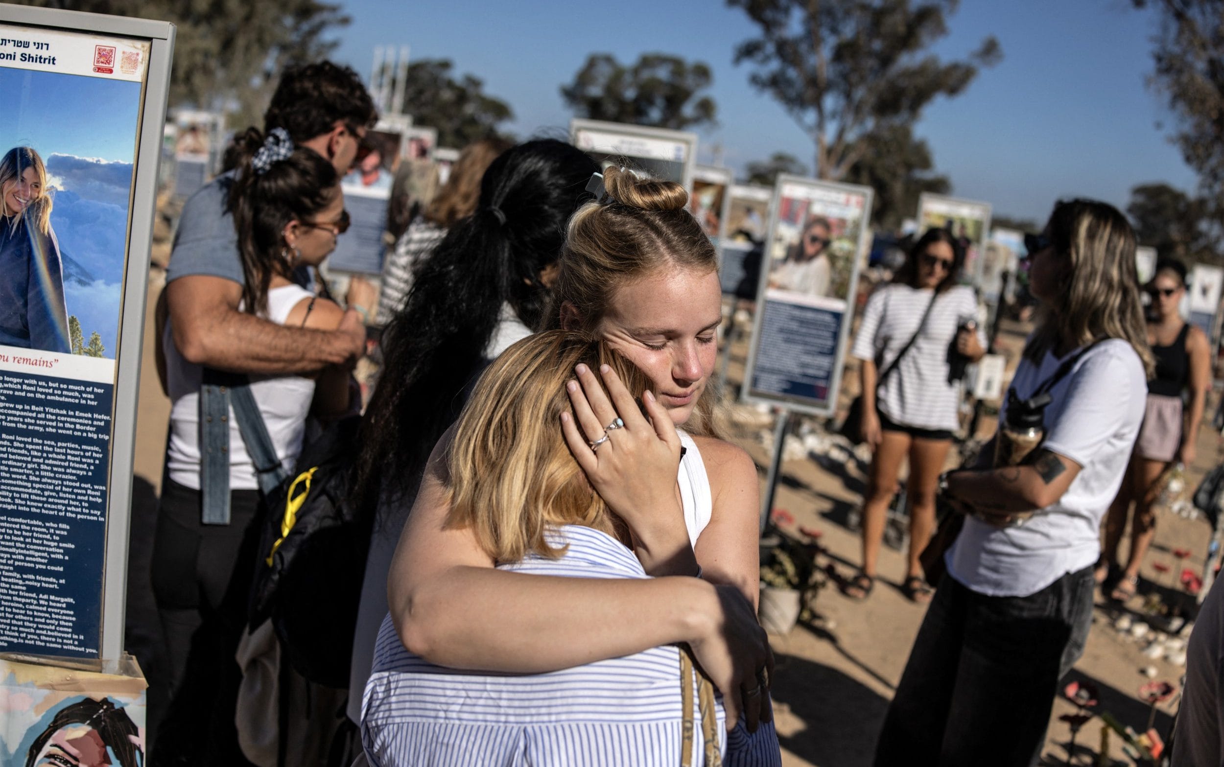 People have been gathering at the former site of the Nova music festival in Re’im, Israel, to mark the second anniversary of the Oct 7 attacks - John Wessels/AFP via Getty Images