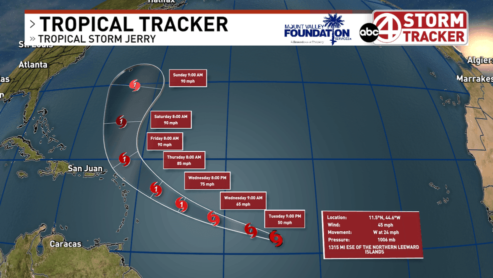 Tropical Storm Jerry forms in central Atlantic, no threat to Lowcountry