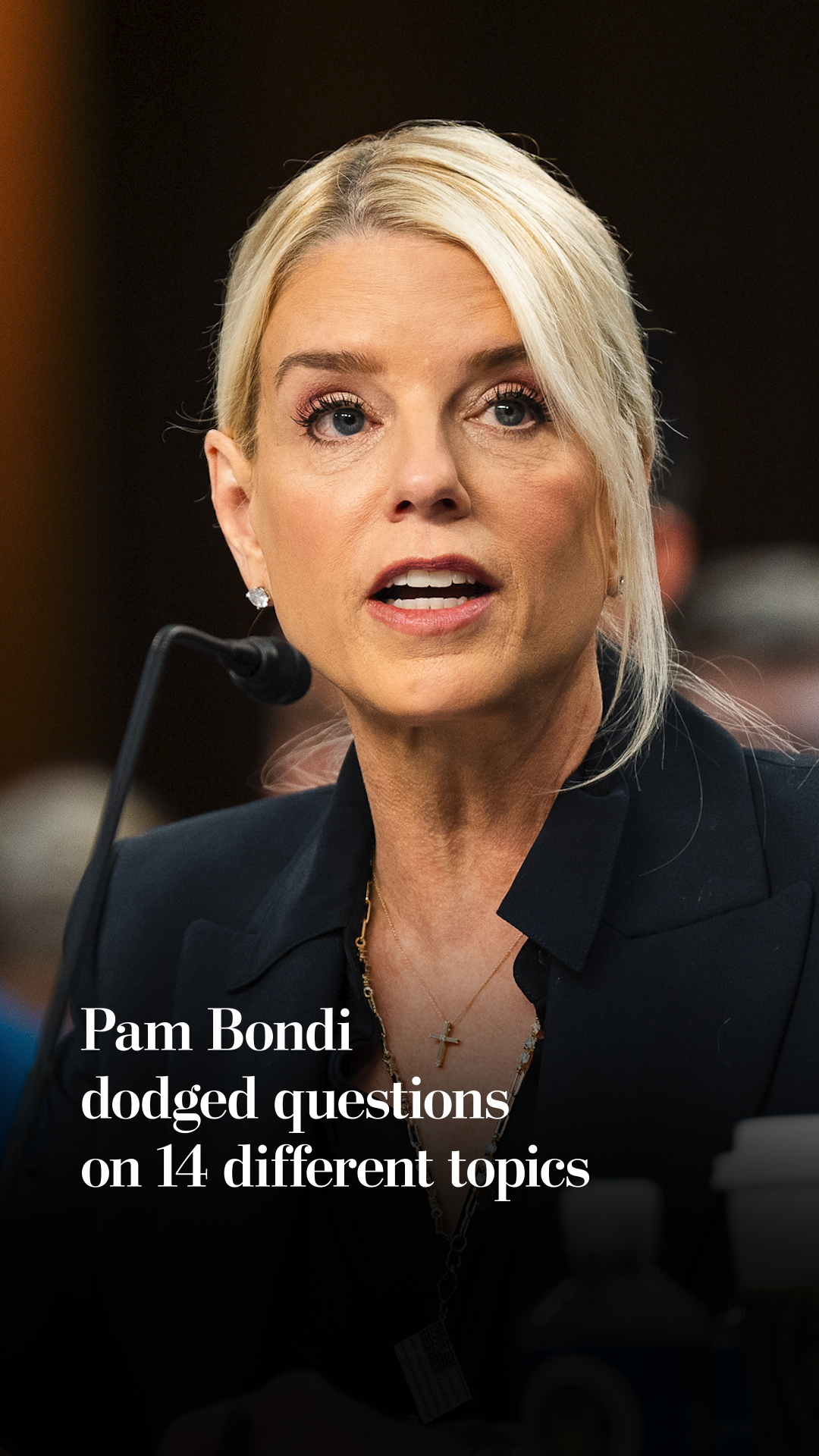 Pam Bondi dodged questions on 14 topics at Senate hearing(00)