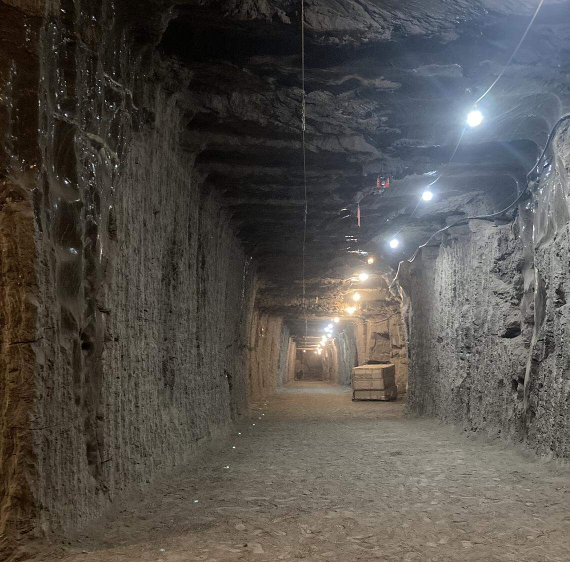 The interior of the Permafrost Research Tunnel in Fox, Alaska.