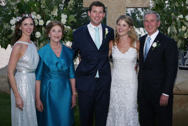 Shealah Craighead/The White House via Getty From left: Barbara Bush, Laura Bush, Henry Hager, Jenna Bush Hager and George W. Bush on Henry and Jenna's wedding day in 2008.