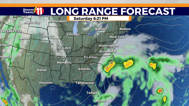 Scattered showers and thunderstorms tonight and early Wednesday
