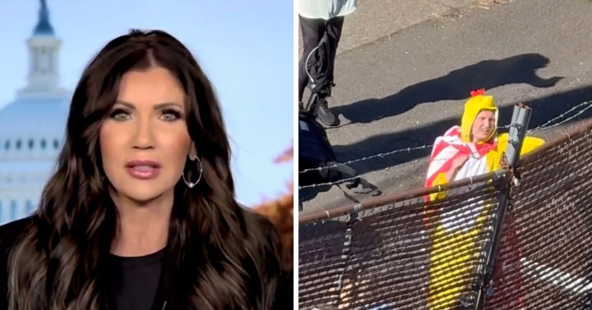 ICE Barbie Kristi Noem Lashes Out as Man Protests in Chicken Suit(01)