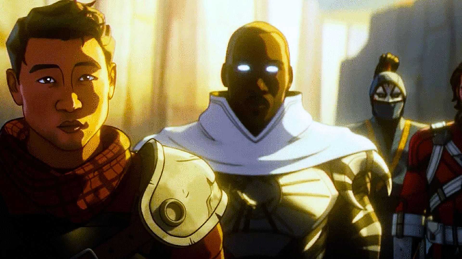 Shang Chi, Moon Knight Blade Death dealer and unmasked red guardian from Marvel Zombies animated series