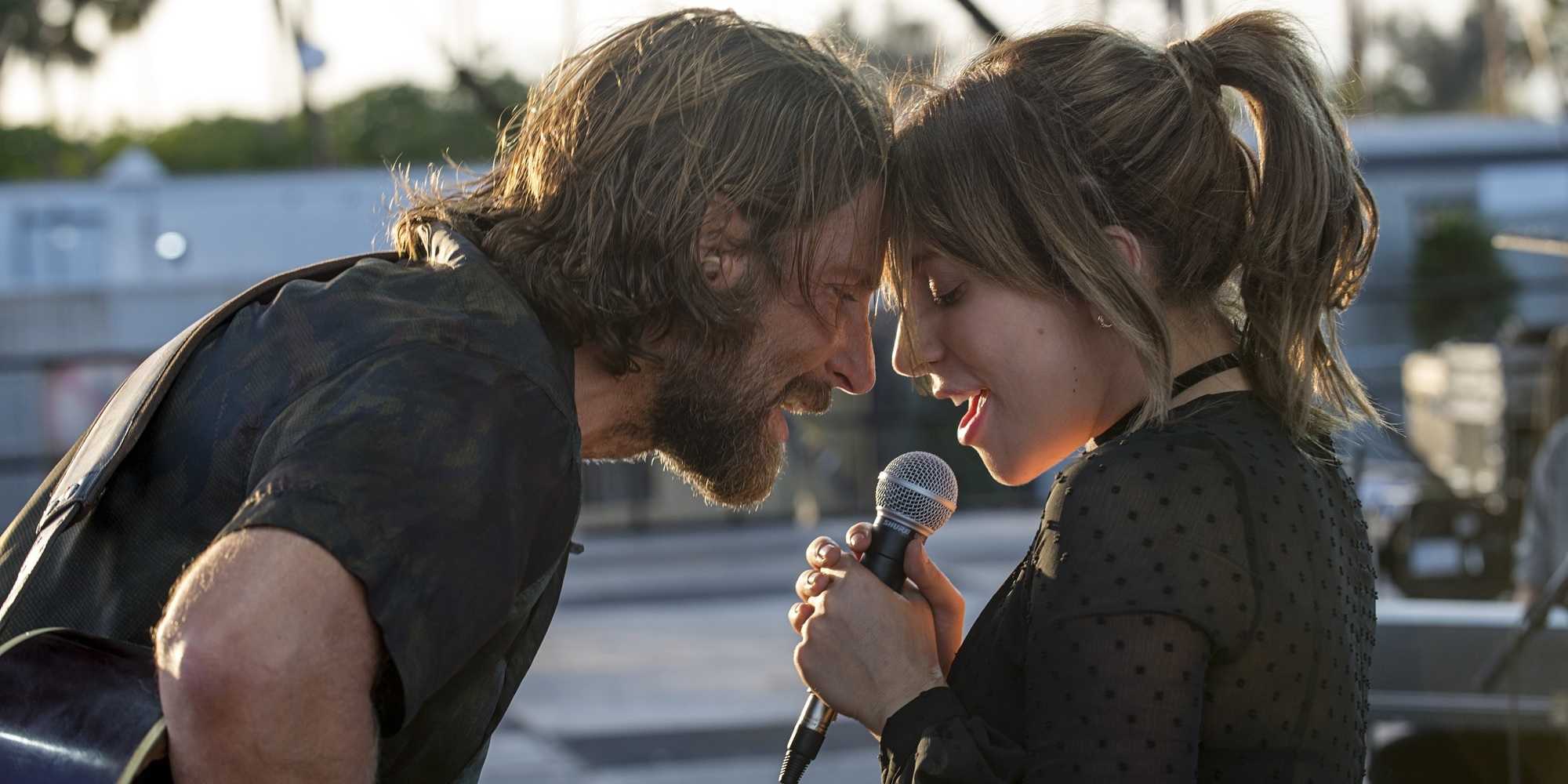Jackson (Bradley Cooper) and Ally (Lady Gaga) Singing Together in A Star is Born