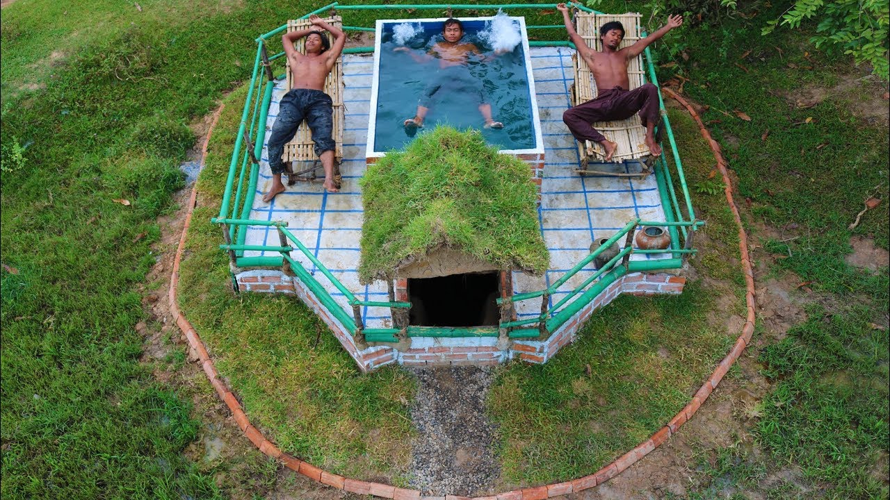 Building a secret home beneath a swimming pool