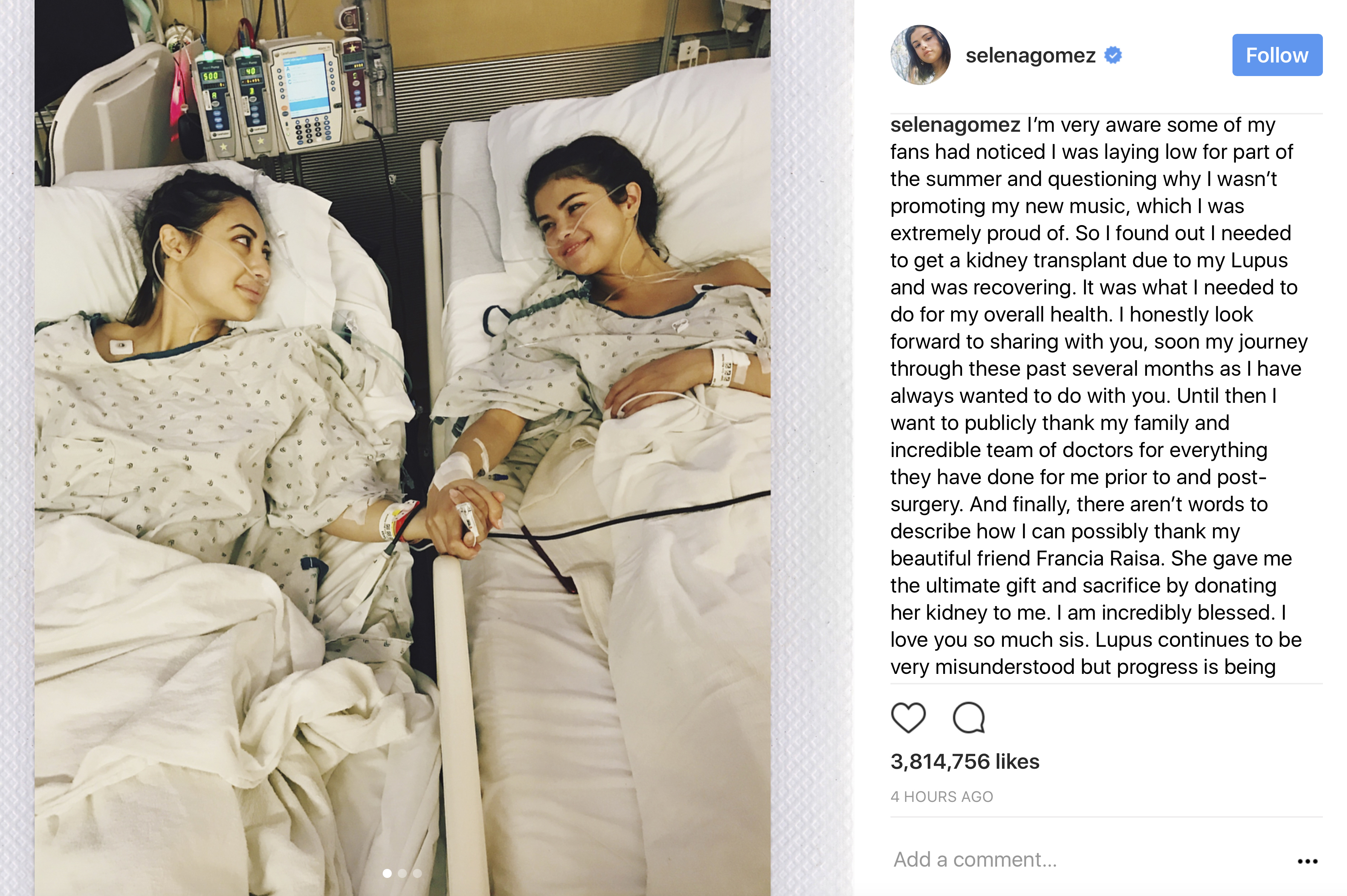 Selena Gomez’s kidney donor, Francia Raisa, addresses feud rumors after