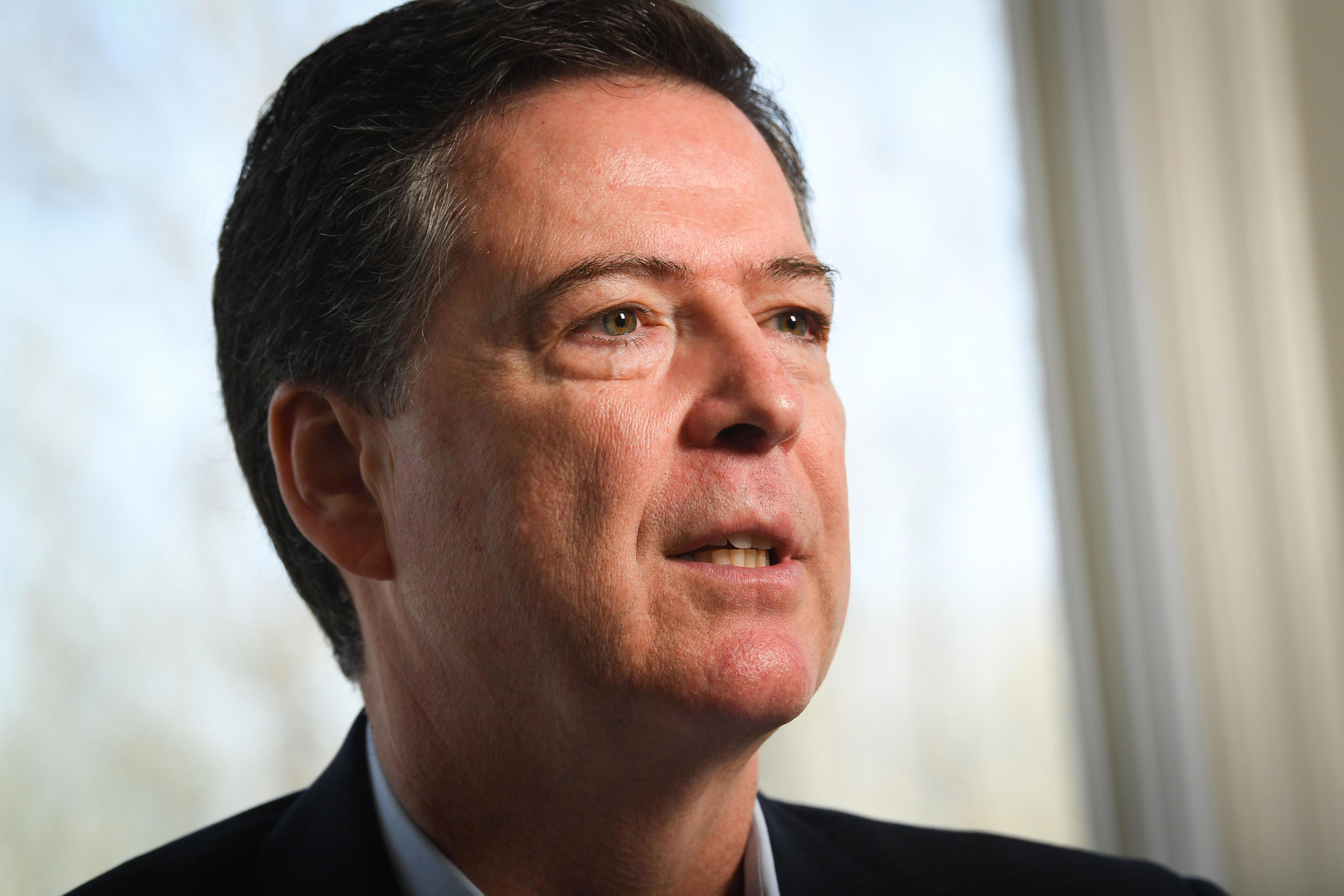 Portrait of Former FBI Director James Comey on April 13, 2018 in Washington, DC, USA.