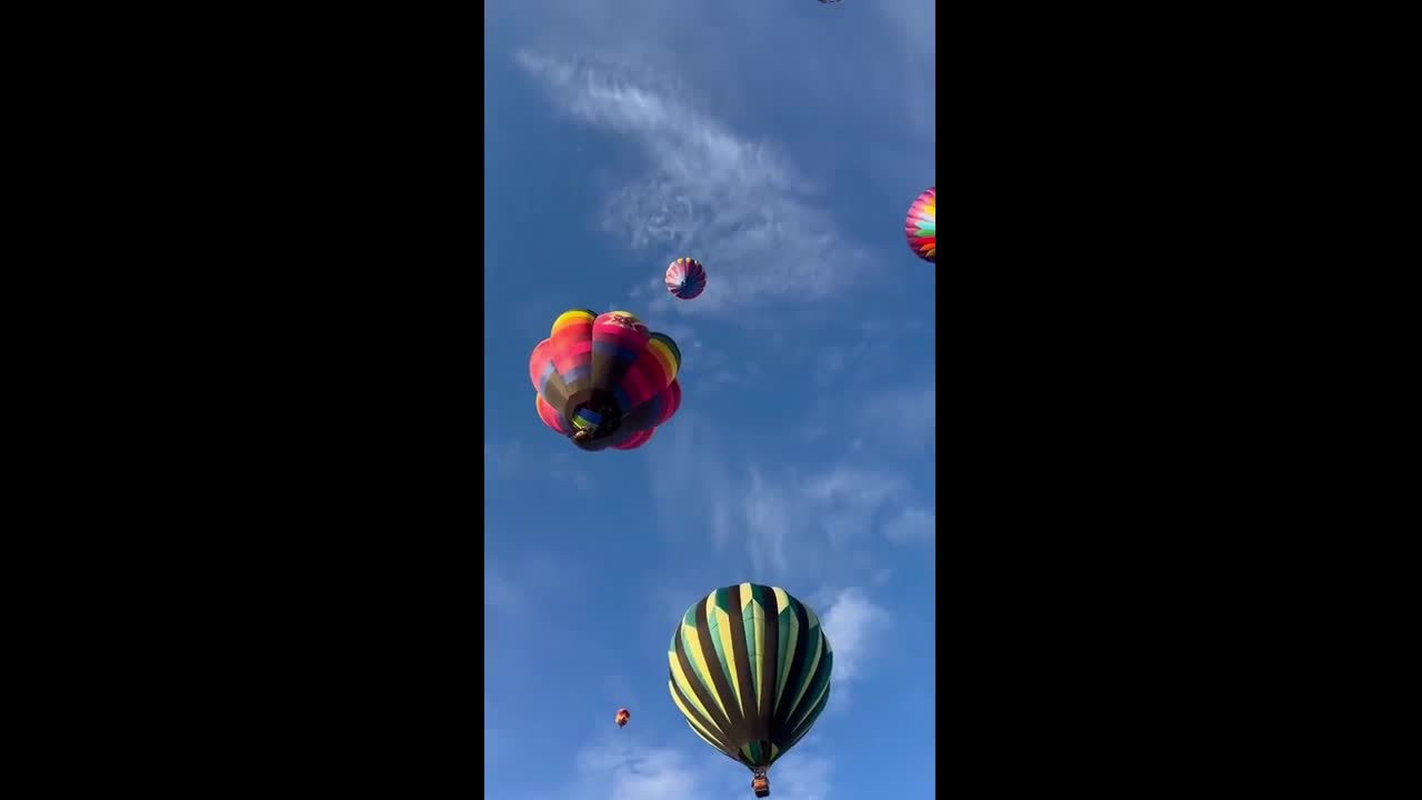 Hot air balloons fill the sky at Albuquerque Balloon Fiesta, New Mexico ...