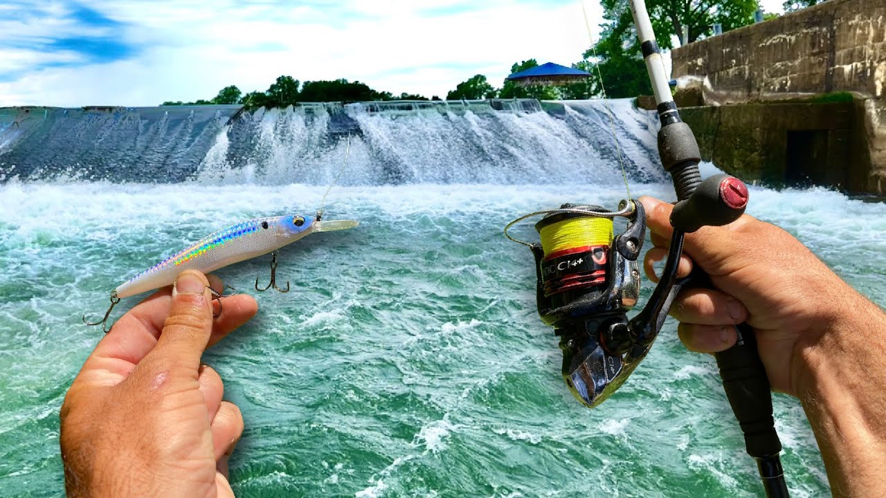 River monster hooked in raging spillway shocks us