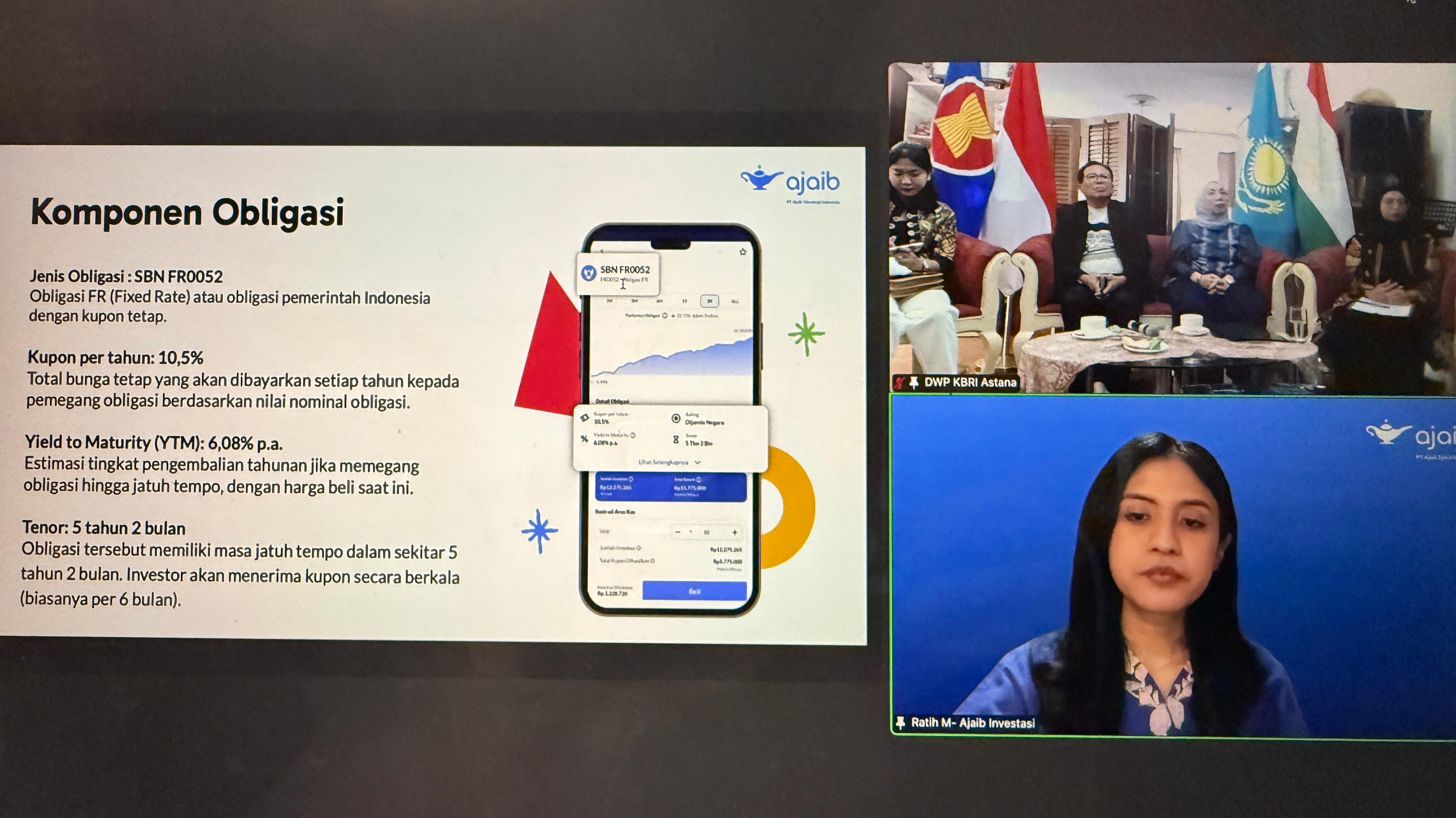 Ajaib Sekuritas Bersama DWP KBRI Astana Gelar Webinar Investasi