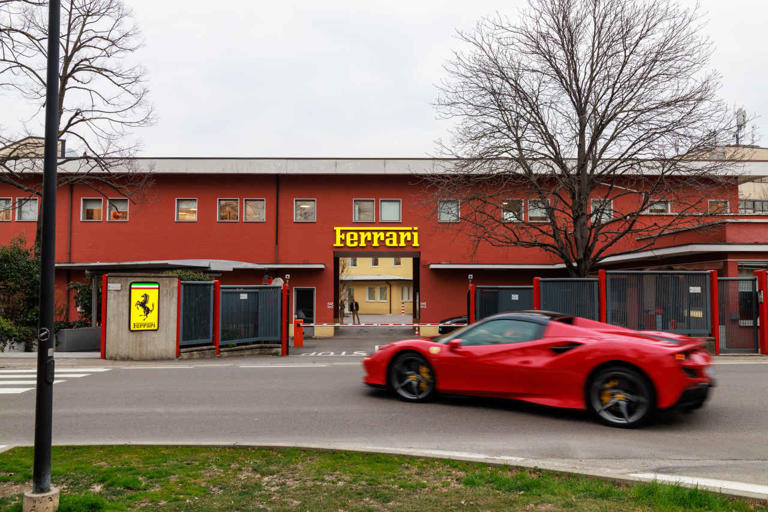 The entrance of the Ferrari factory in Maranello, Italy.