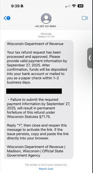 'Your tax refund request has been processed and approved'? There's a ...