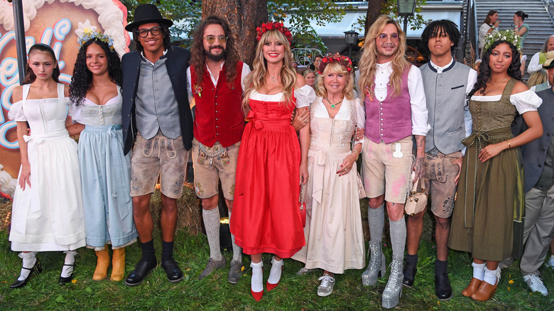 Heidi Klum at a fall festival in Germany with all of her children and her husband