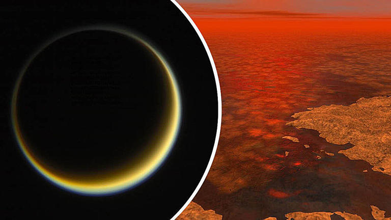 Researchers have long been interested in Saturn's largest moon, Titan, and its icy environment, which harbors lakes, seas, sand dunes and a thick atmosphere full of nitrogen, methane, and complex carbon-based chemistry. Titan share some commonality with the early evolution of our planet and may therefore give researchers clues to the origin of life. Credit: NASA-JPL-Space Science Institute