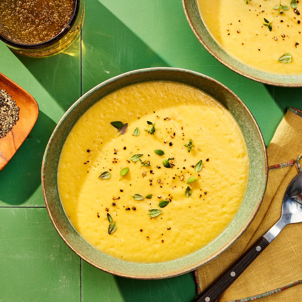a recipe photo of the Sheet-Pan Roasted Butternut Squash Soup