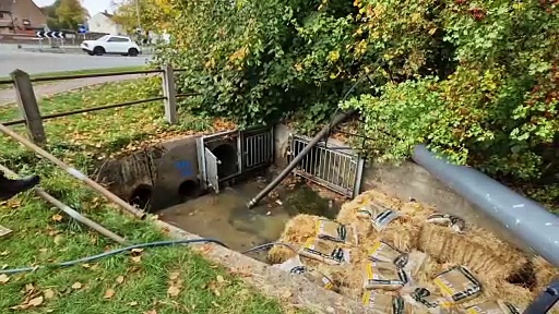 Sewage pipe leaking into river tankered away in Corby