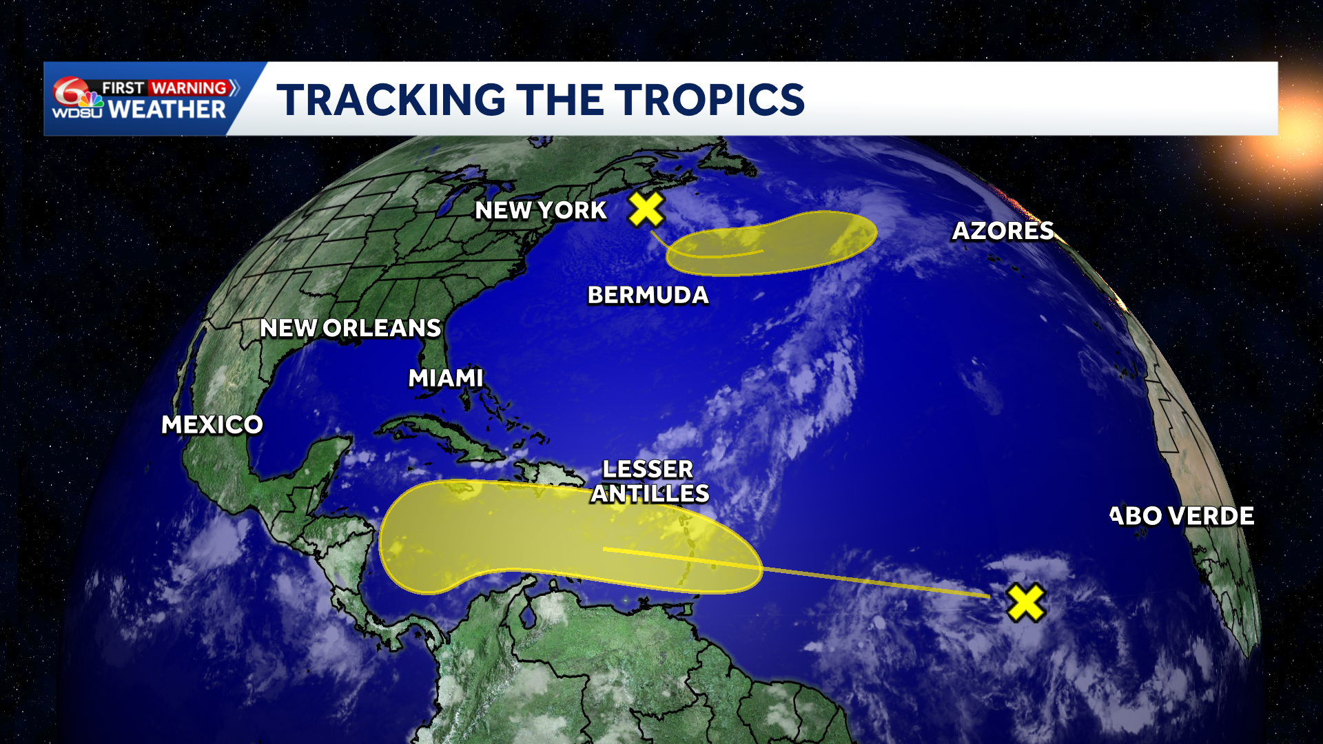 A low chance of development in the Caribbean and in the Atlantic