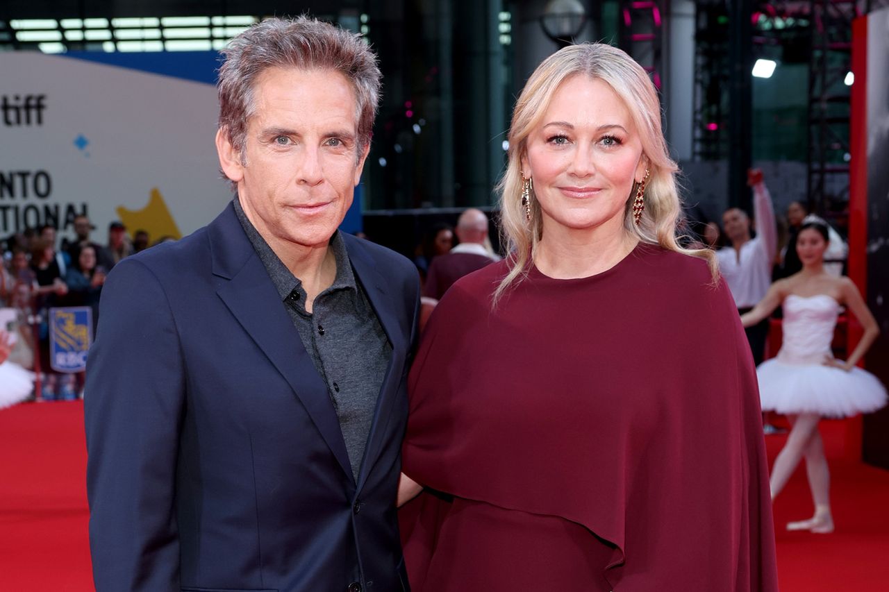 Ben Stiller and Christine Taylor attend the premiere of
