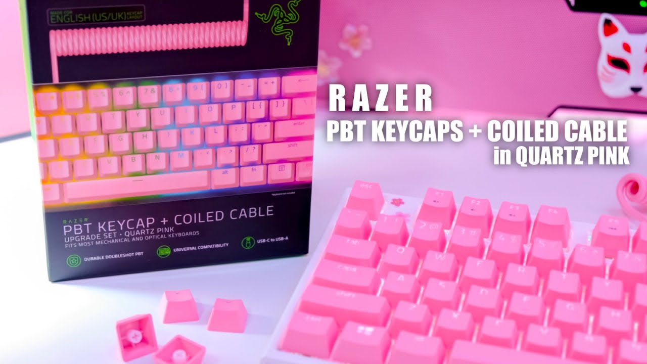 Razer PBT Keycap And Coiled Cable Quartz Pink Upgrade