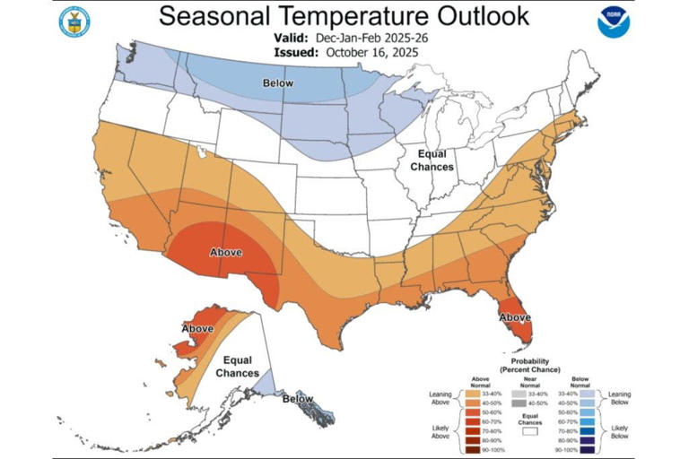 NOAA map shows winter weather for each state
