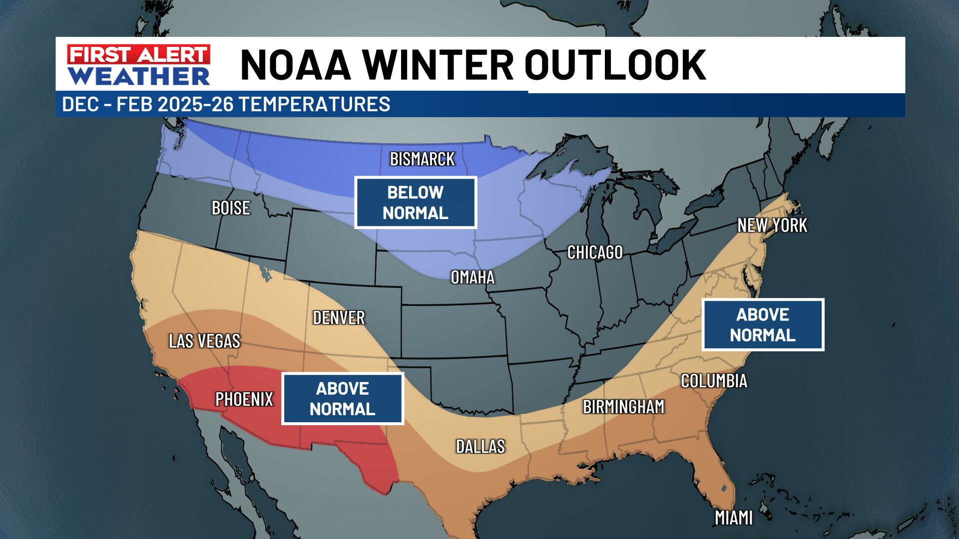 FIRST ALERT: NOAA releases winter outlook for 2025-26