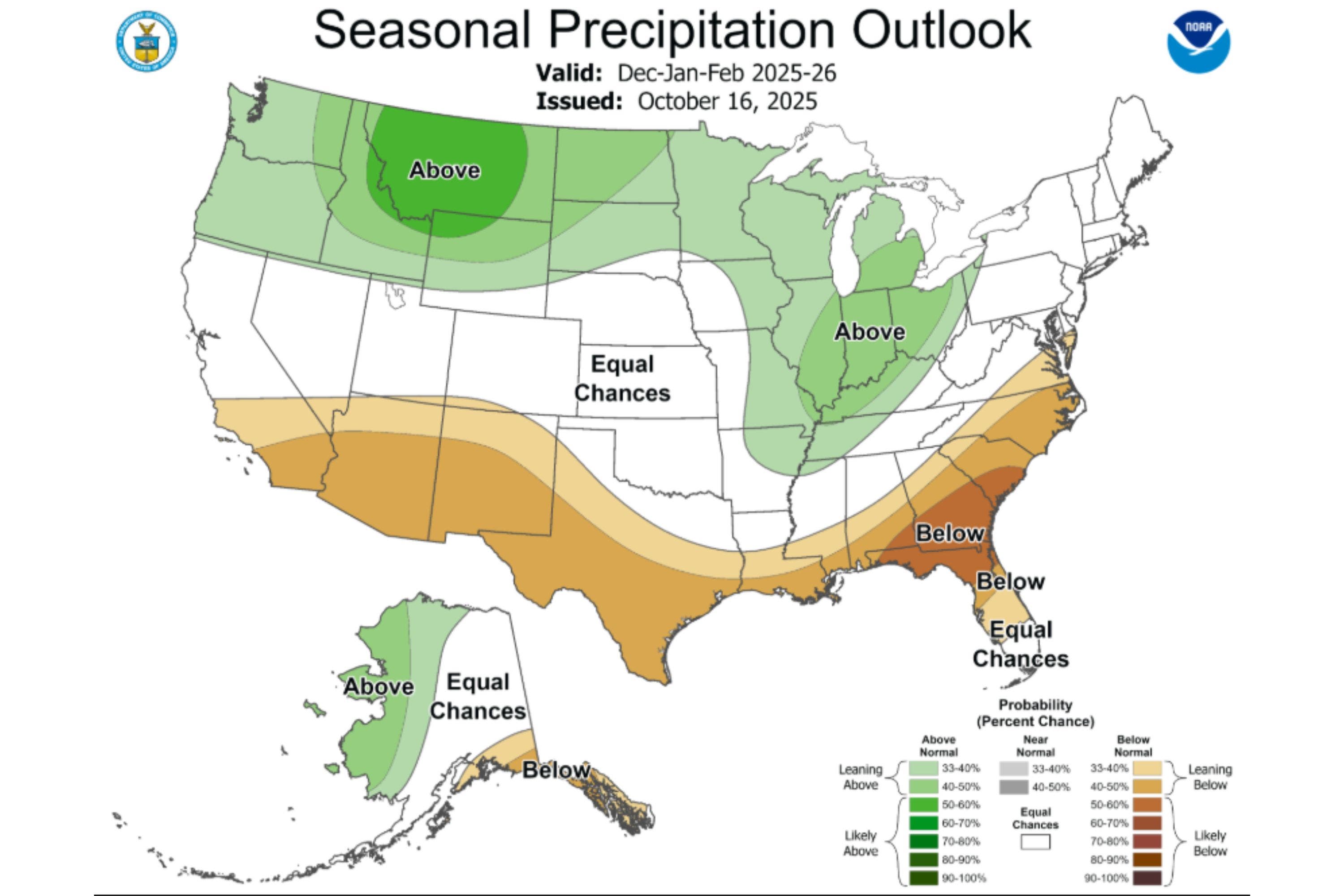 NOAA map shows winter weather for each state