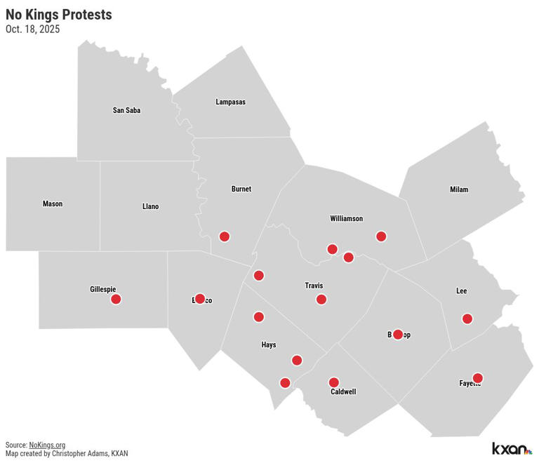 Where ‘No Kings’ protests are expected in Central Texas