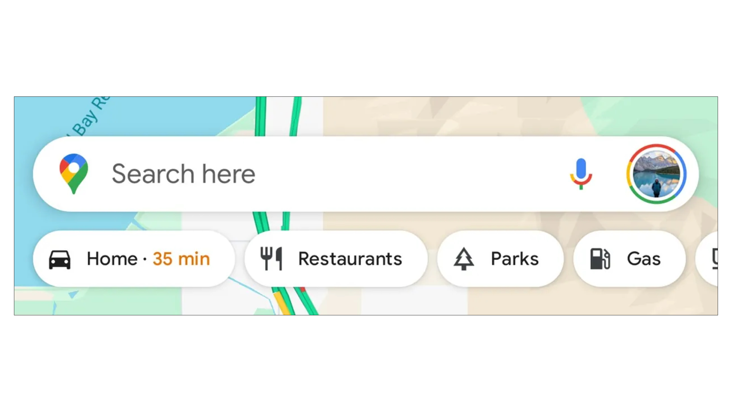 Google Maps' new home chip with ETA