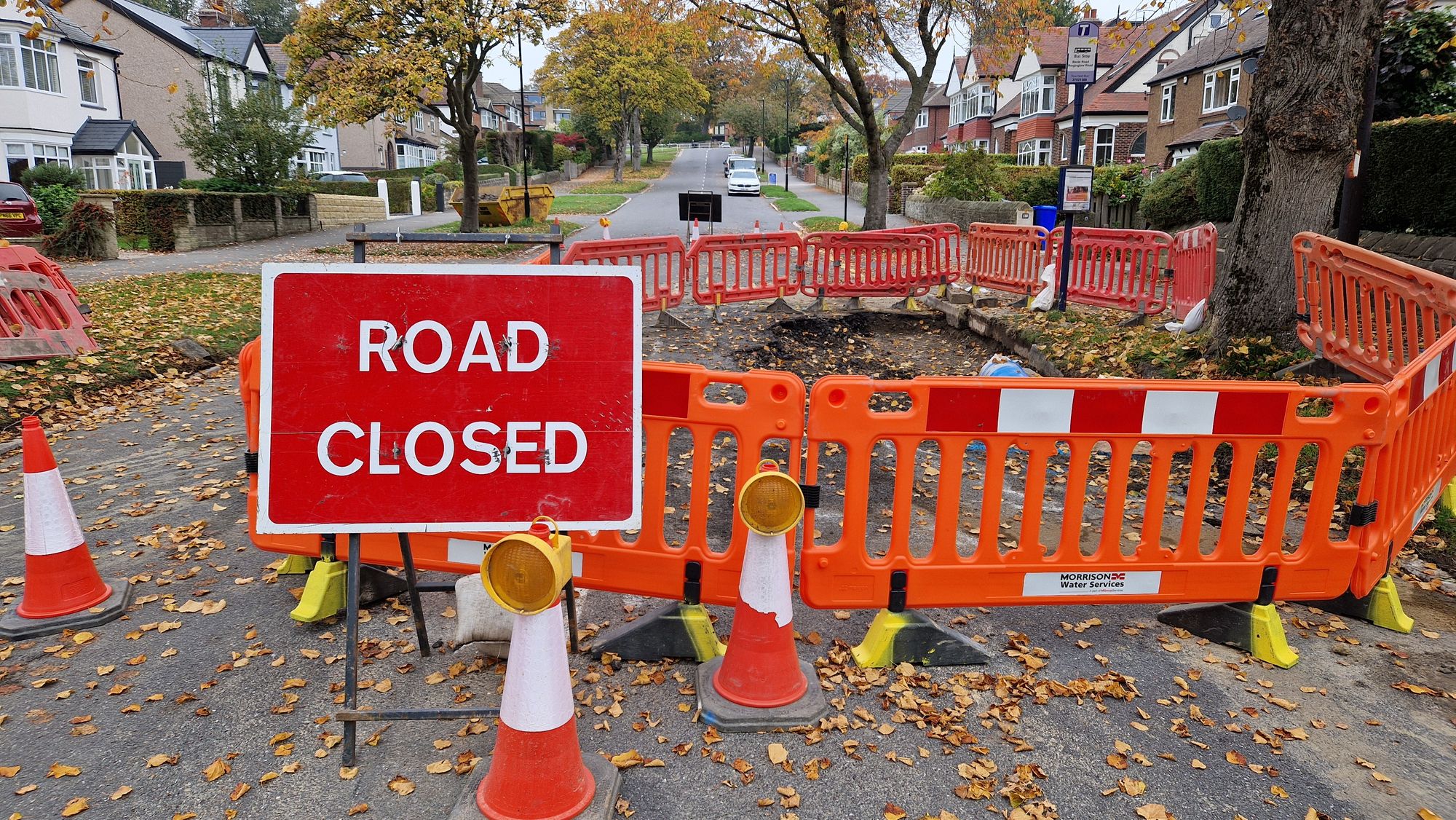 Bents Road Sheffield: Busy bus route in city suburb closed after water leak