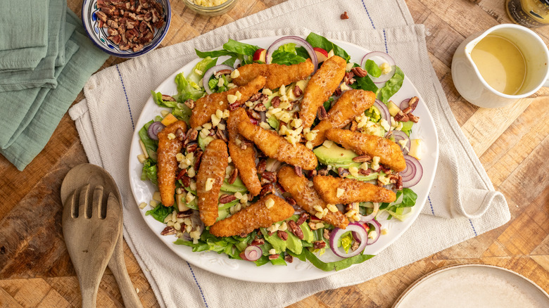 Honey mustard chicken tender salad recipe