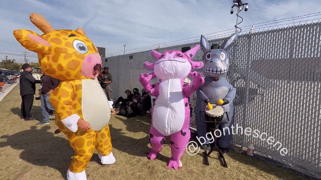 Protesters in Inflatable Animal Costumes Dance Outside Broadview ICE ...