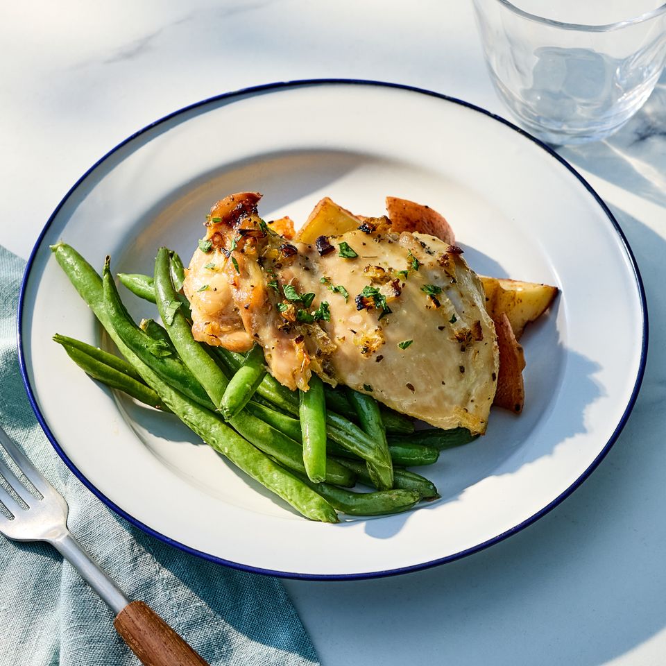 Recipe image of Sheet-Pan Mojo Chicken with Green Beans & Red Potatoes
