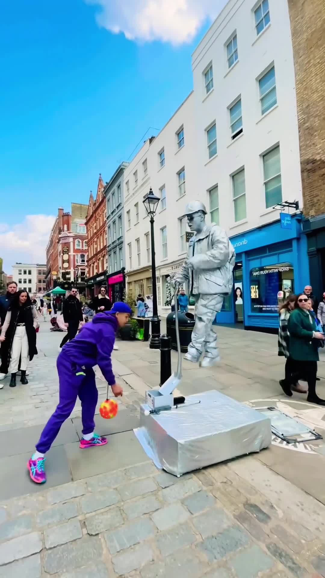 Unexpected reactions | Levitating Silverman Statue #streetart #funny