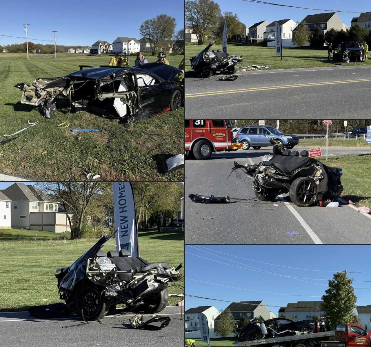 Car Split In Two After Crashing In Silver Spring Township