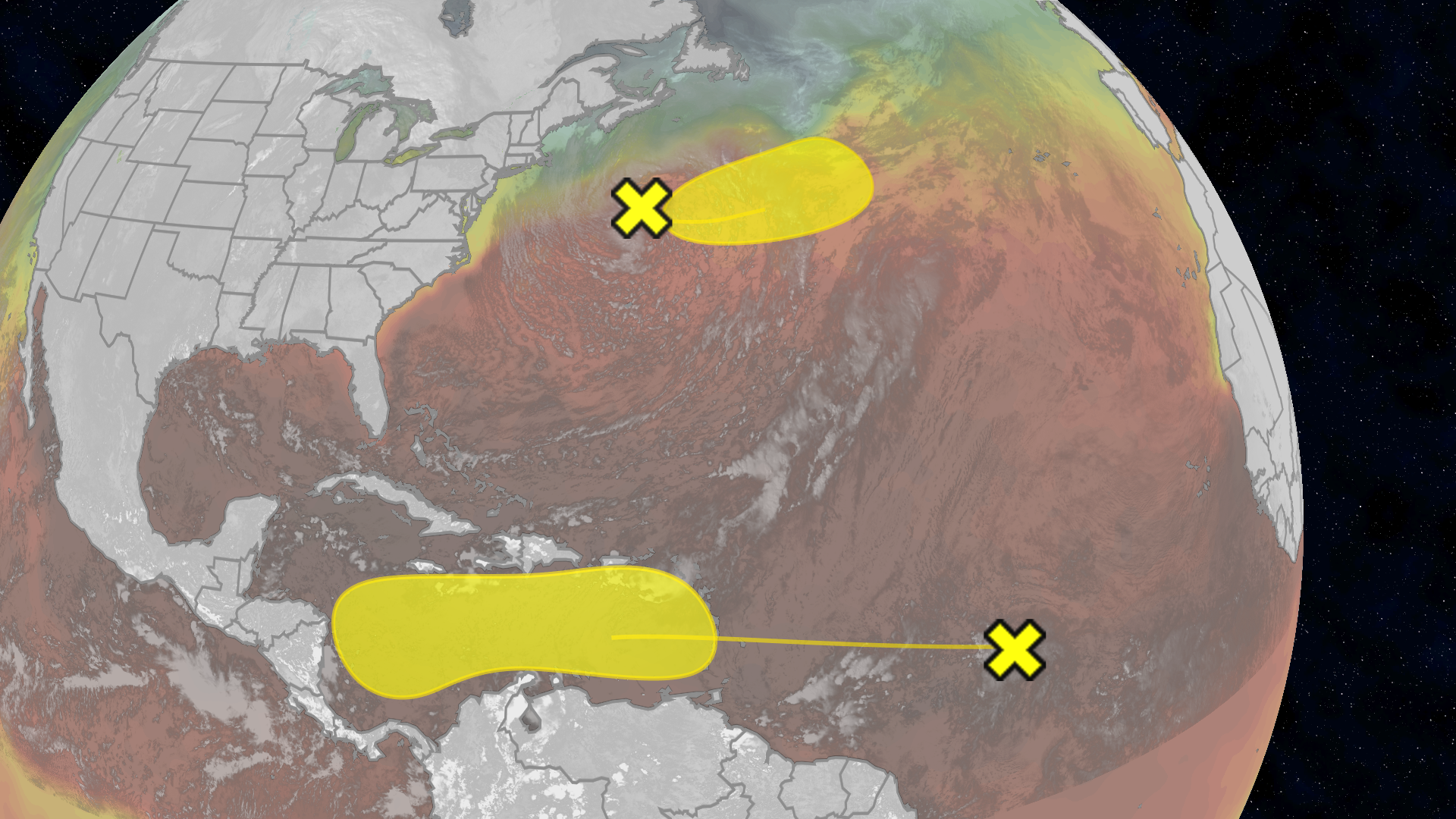 Two Atlantic Areas Of Interest For National Hurricane Center