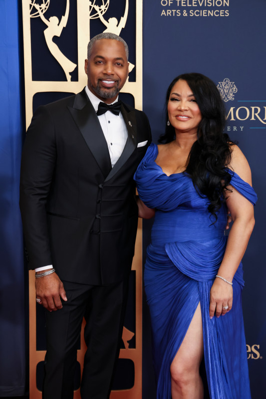 Mike Jackson, Egypt Sherrod at the 52nd Daytime Emmy Awards held at the Pasadena Civic Auditorium on October 17, 2025 in Pasadena, California. Jesse Grant/Variety via Getty Images
