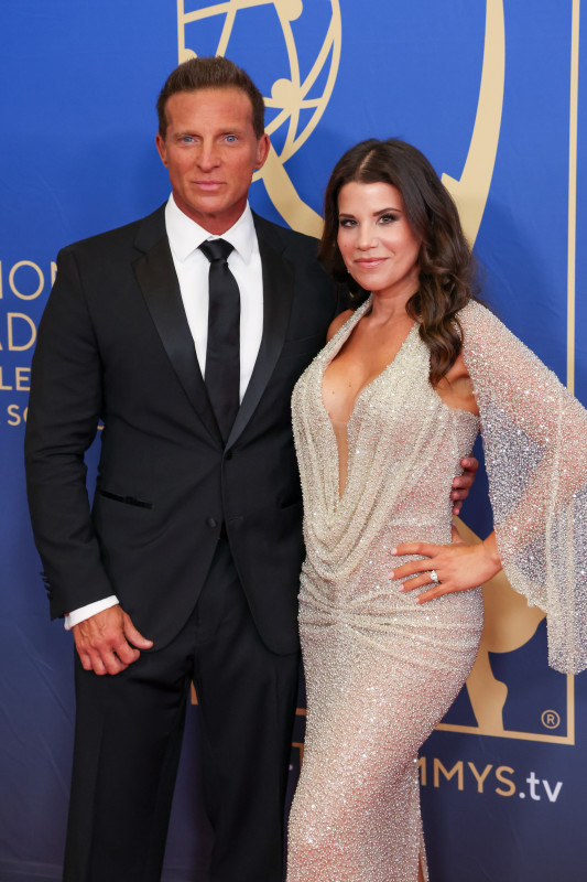 Steve Burton, Michelle Lundstrom at the 52nd Daytime Emmy Awards held at the Pasadena Civic Auditorium on October 17, 2025 in Pasadena, California. Jesse Grant/Variety via Getty Images