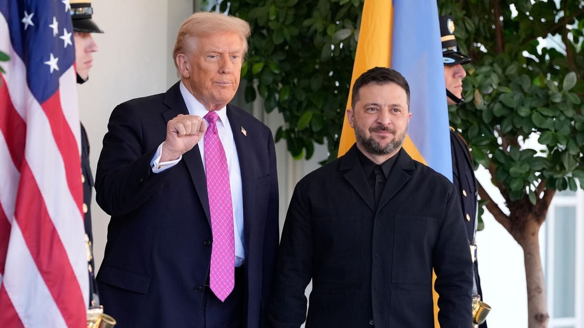 US-Präsident Trump hat den ukrainischen Präsidenten Selenskyj empfangen. (Quelle: Alex Brandon/AP/dpa/dpa-bilder)