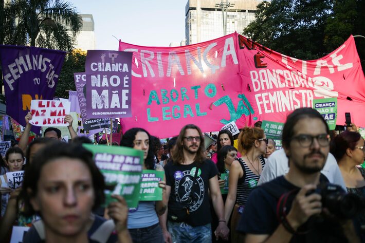 Manifestação a favor da legalização do aborto em São Paulo. Foto: Tiago Queiroz/Estadão - 18/07/2024