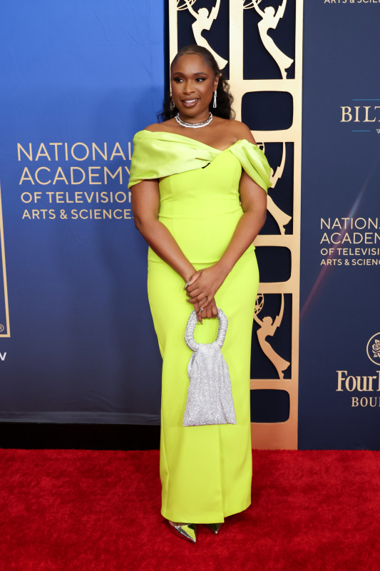 Jennifer Hudson at the 52nd Daytime Emmy Awards held at the Pasadena Civic Auditorium on October 17, 2025 in Pasadena, California. Jesse Grant/Variety via Getty Images