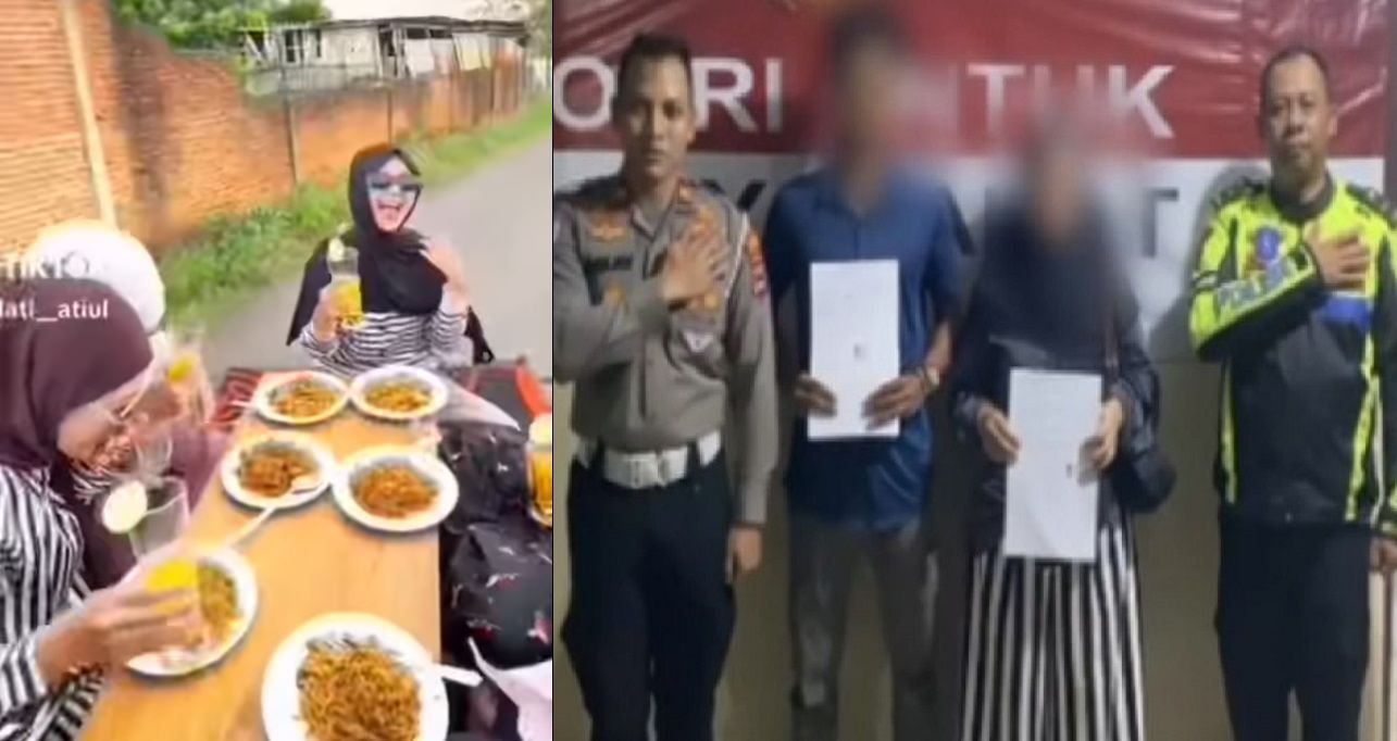 Video klarifikasi wanita pembuat konten makan bersama di atas bak mobil pikap yang melaju di Pelaihari, Tanah Laut, Kaklimantan Selatan