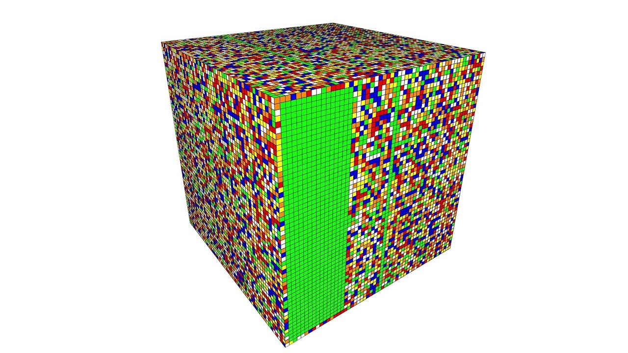 How A.I. tackles a 55 x 55 x 55 cube!