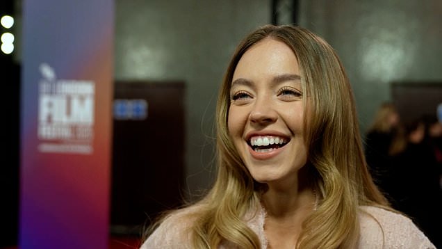 Sydney Sweeney speaks on red carpet for London Film Festival premiere